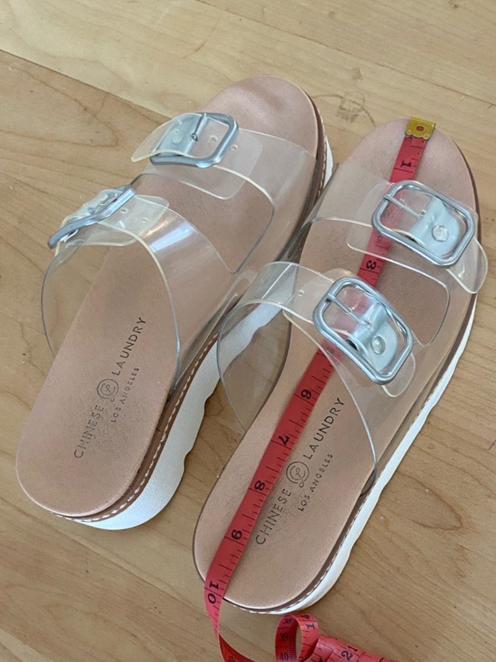 Chinese Laundry Clear Strap Platform Slide Sandals - Transparent/Tan - Picture 9 of 9